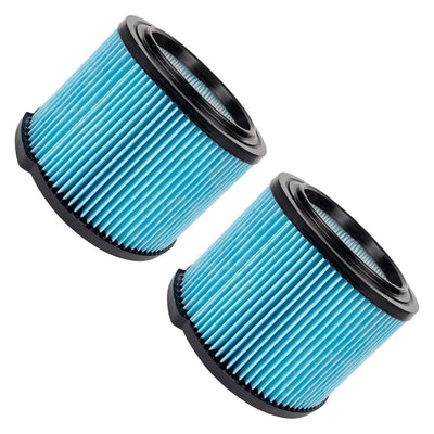 Two blue 3-layer replacement filters for Ridgid VF3500 wet dry vacuums.