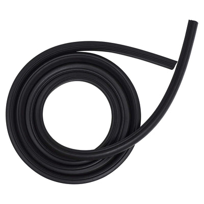 Black W10509257 dishwasher door gasket coiled for Whirlpool and Kenmore appliances.