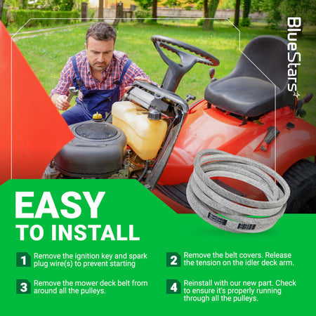 Instructional graphic showing how to install a 754-04240 mower deck belt on a Cub Cadet riding lawn mower.