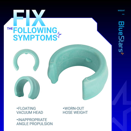 Universal pool cleaner hose weight W83247 showing symptoms fixed by replacement parts.