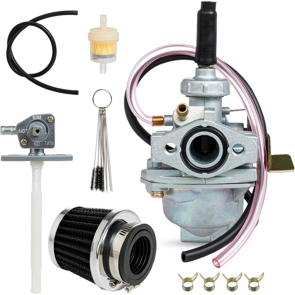 Carburetor Kit for Honda CRF50F 2004-2012 Honda Z50RD 1986, Z50R 1979-1999, Z50A 1972-1978 Mini Trail 50 Mini Bike Carb and more - Carburetor Kit with Air Filter & Fuel Valve Petcock