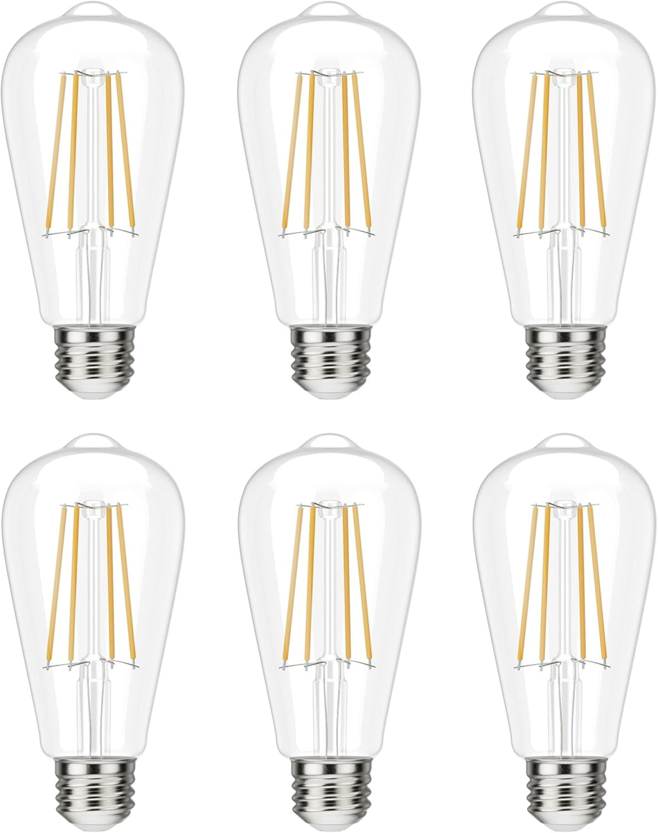 [Lifetime Warranty] Vintage ST58 ST19 LED Filament E26 Medium Base Edison Light Bulbs