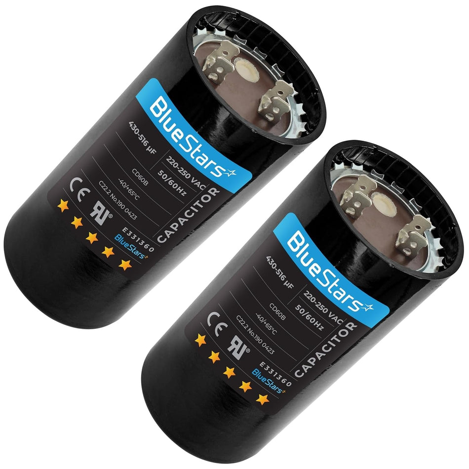 430-516 uF/MFD 220-250 VAC ±20% Volts Round Start Capacitor - Pack of 2
