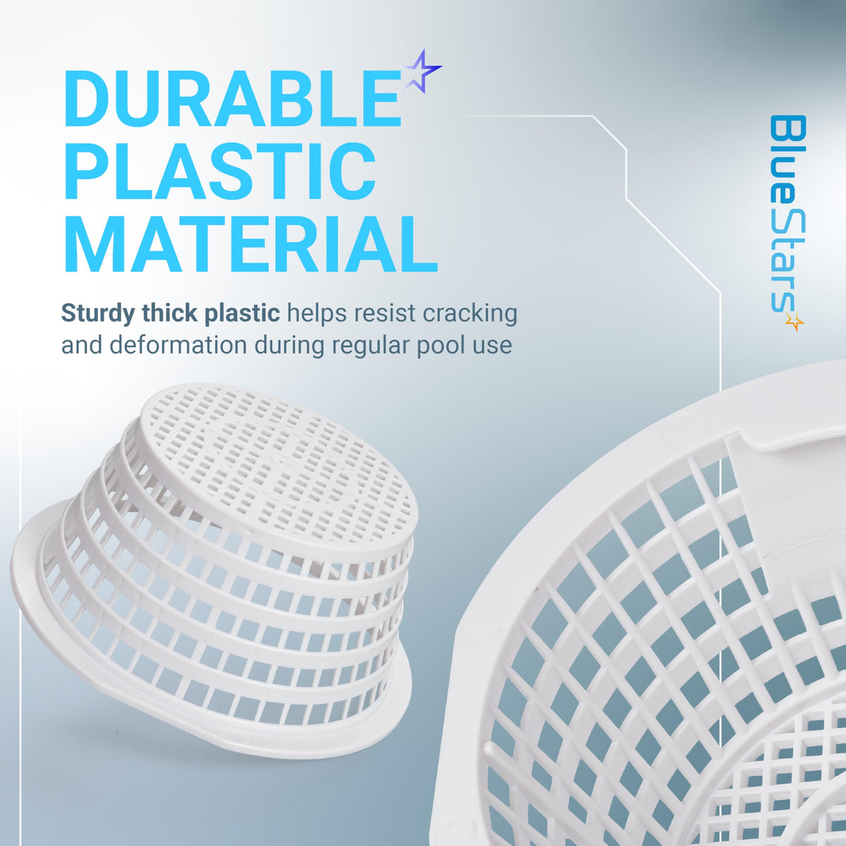 Durable plastic construction of 8928 pool skimmer replacement basket showing sturdy material detail.