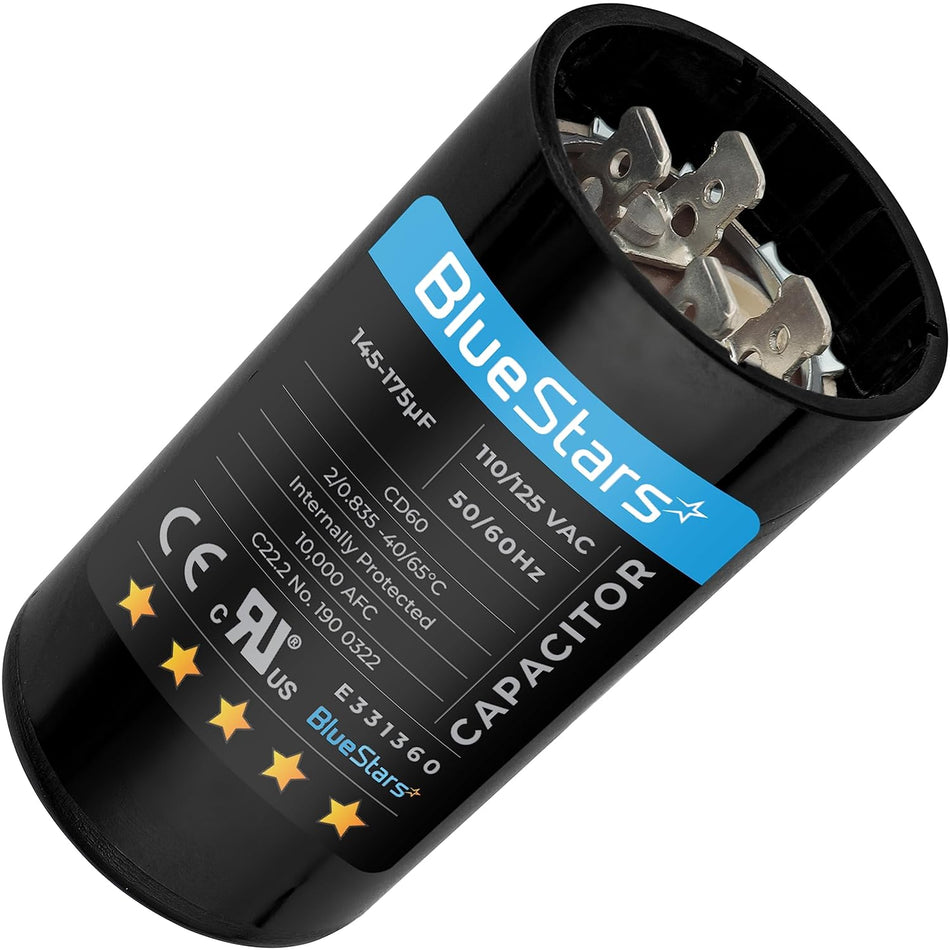 145-175 uf MFD 50/60 Hz 110-125 VAC Volts Round Start Capacitor