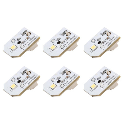 Set of 6 WR55X11132 LED light modules for GE refrigerators arranged in a grid.