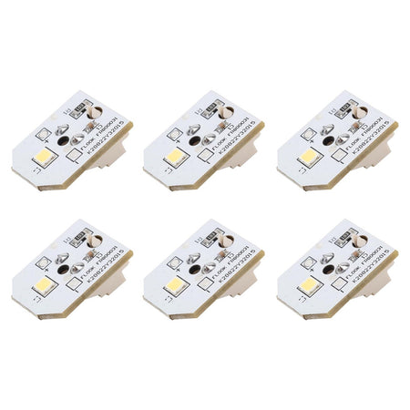 Set of 6 WR55X11132 LED light modules for GE refrigerators arranged in a grid.