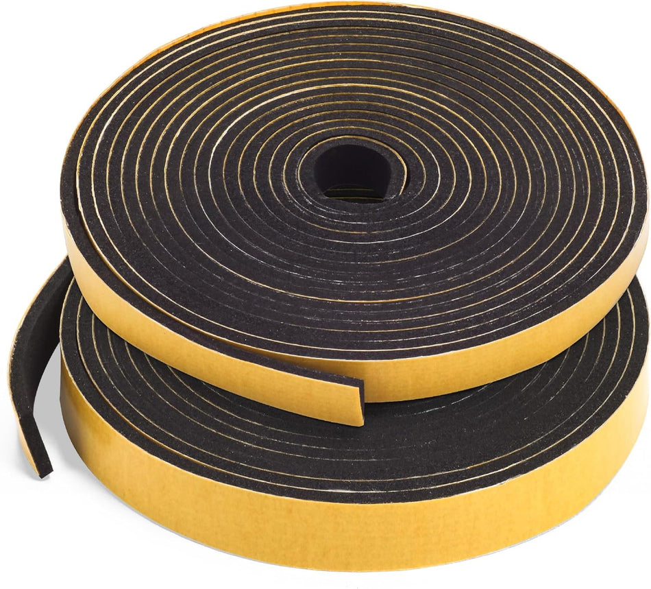 Adhesive Door & Window Foam Tape 1/2"W x 1/8" T 26ft