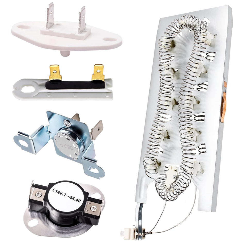3387747 Dryer Heating Element & 3392519 279973 Thermal Fuse & Thermal Cut Off Kit & 8577274 Thermistor Kit