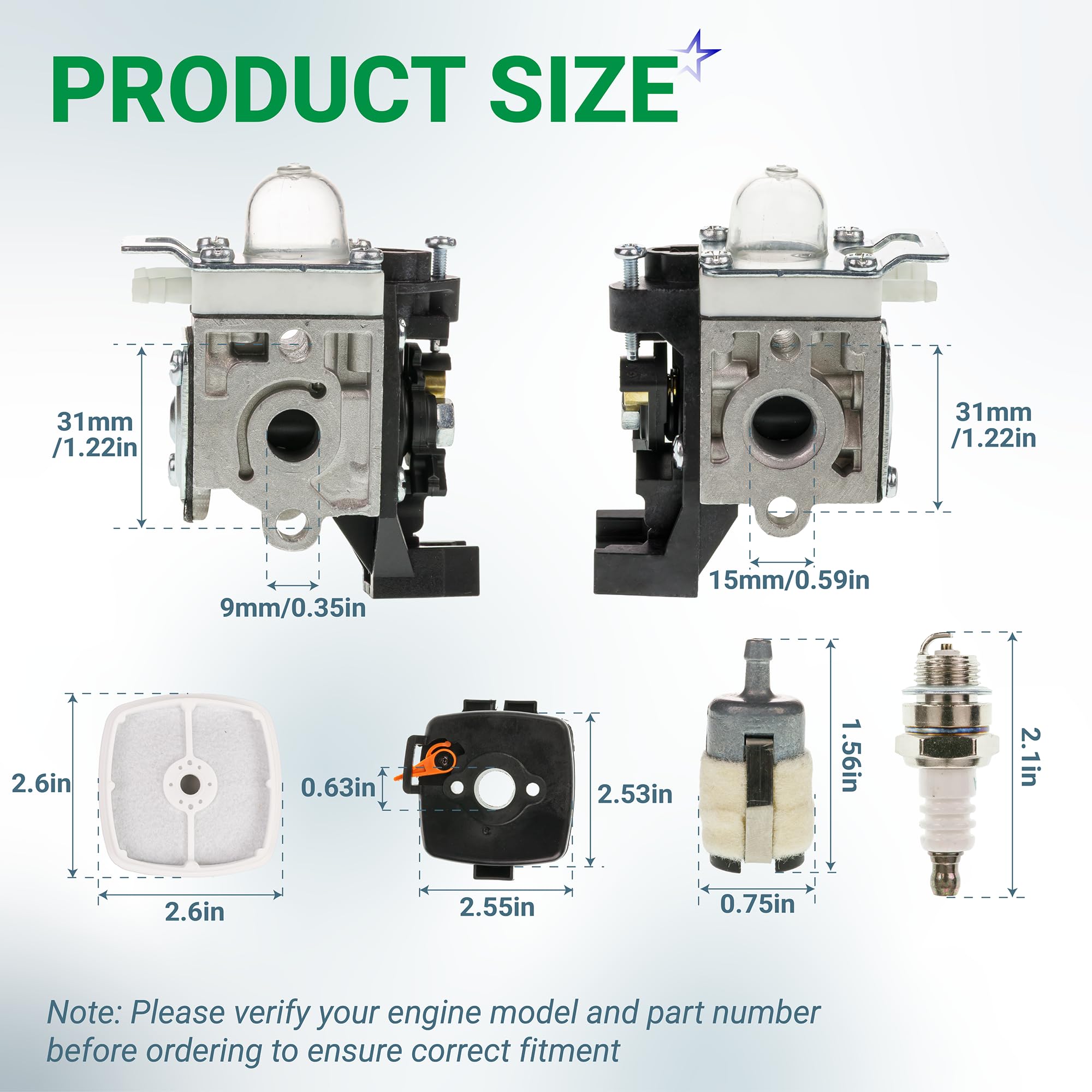 A021001692 Carburetor Kit - For SRM Trimmer