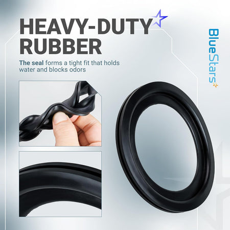 385311641 2-Pack RV Toilet Valve Kit, heavy-duty rubber seal with close-up detail views