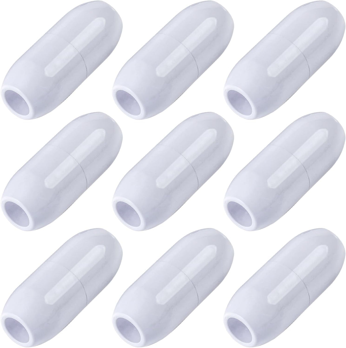 Pack of 9 white D10 feed hose floats for Zodiac Polaris pool cleaners.