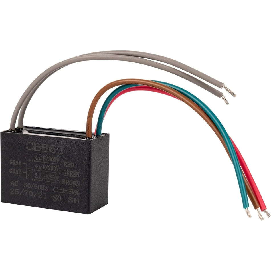 CBB61 4uf+4uf+2.5uf 5-Wire 250V/300V AC Ceiling Fan Capacitor