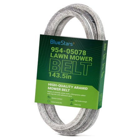 954-05078 replacement deck belt for 50-inch zero-turn mowers in BlueStars branded packaging.