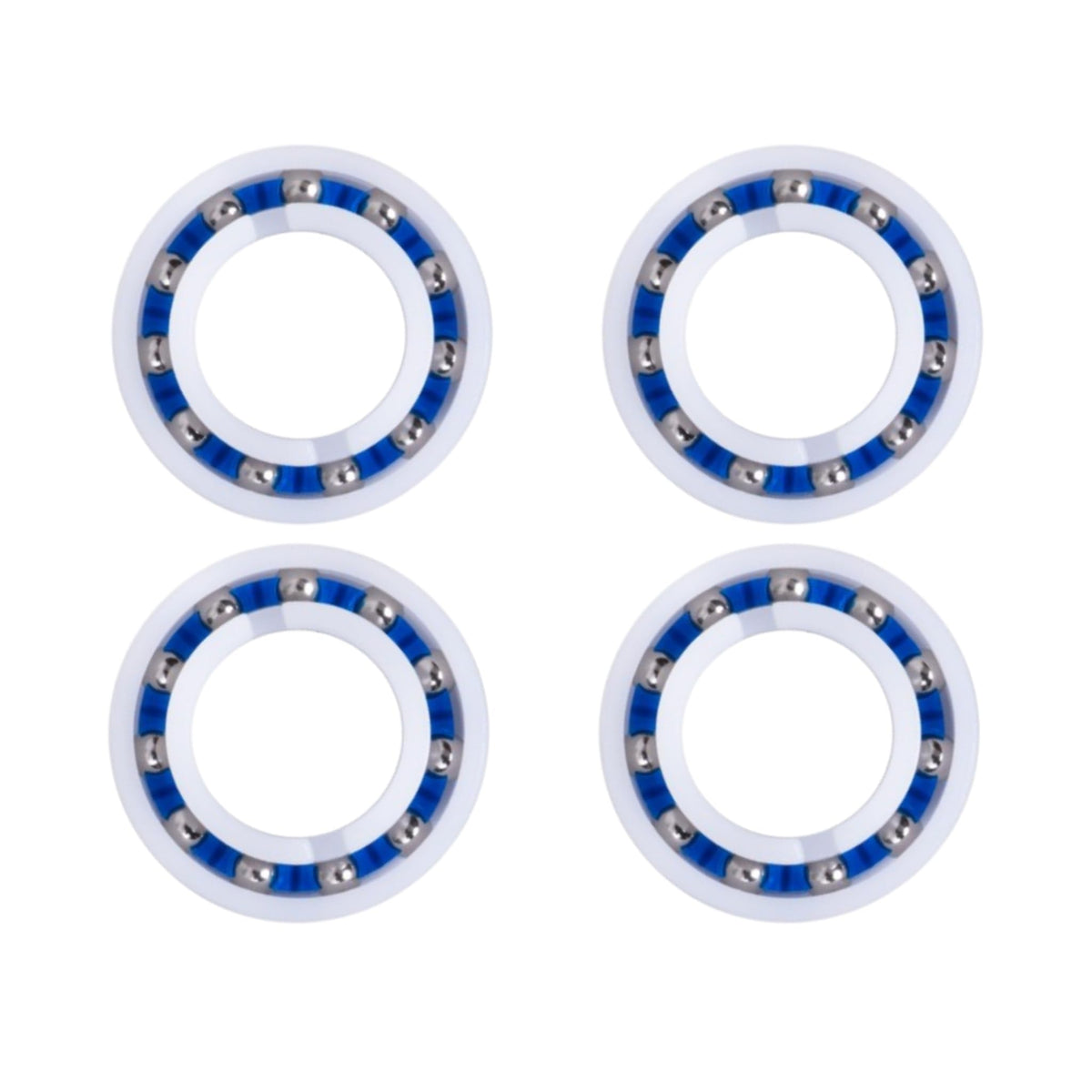 Set of four R0527000 replacement wheel bearings for Zodiac MX8 and MX6 pool cleaners.