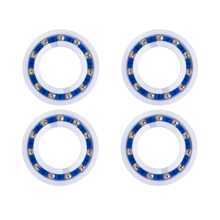 Set of four R0527000 replacement wheel bearings for Zodiac MX8 and MX6 pool cleaners.