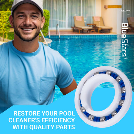 Close-up of R0527000 replacement wheel bearing for Zodiac MX8 and MX6 pool cleaners.