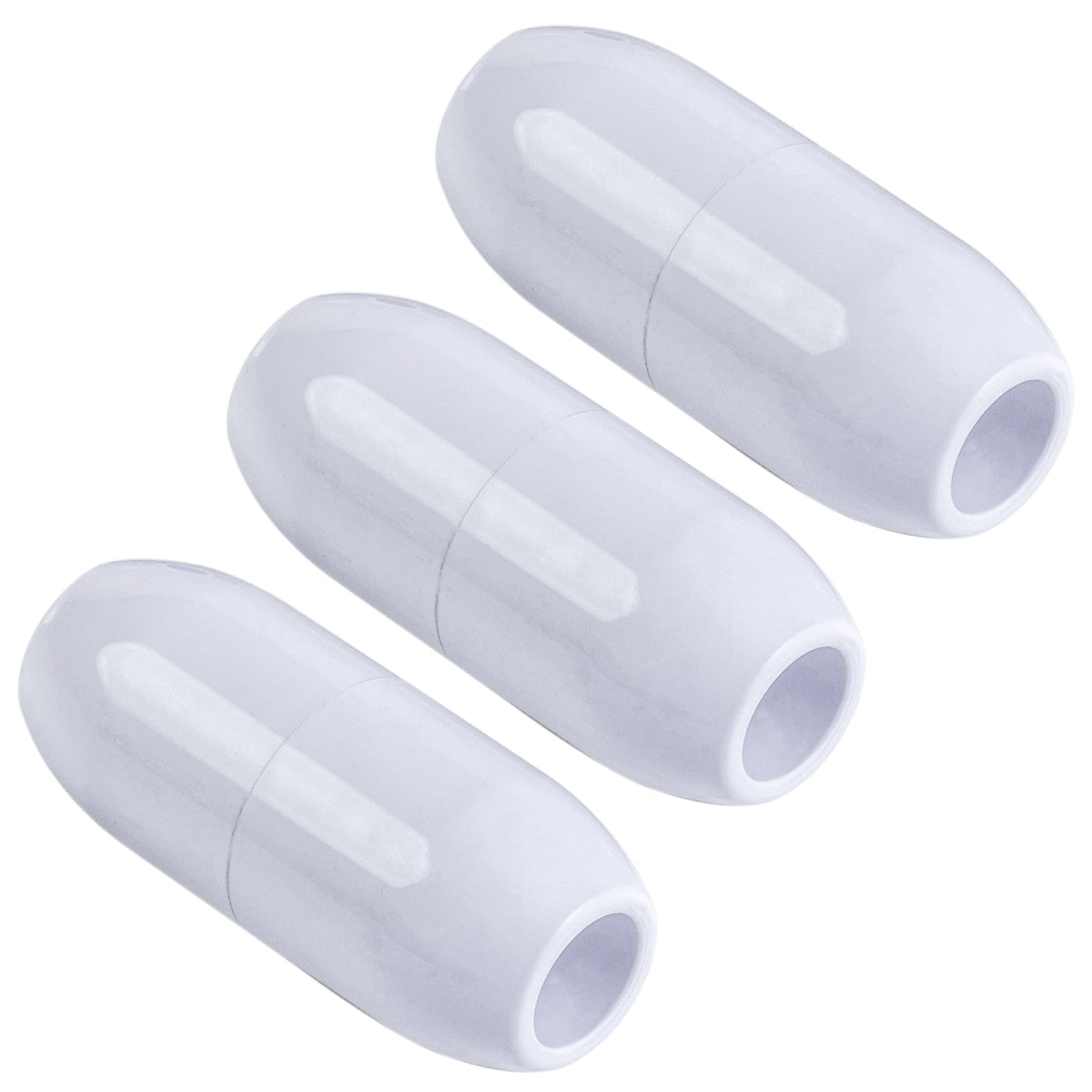 Three white D10 feed hose floats for Zodiac Polaris pool cleaners.