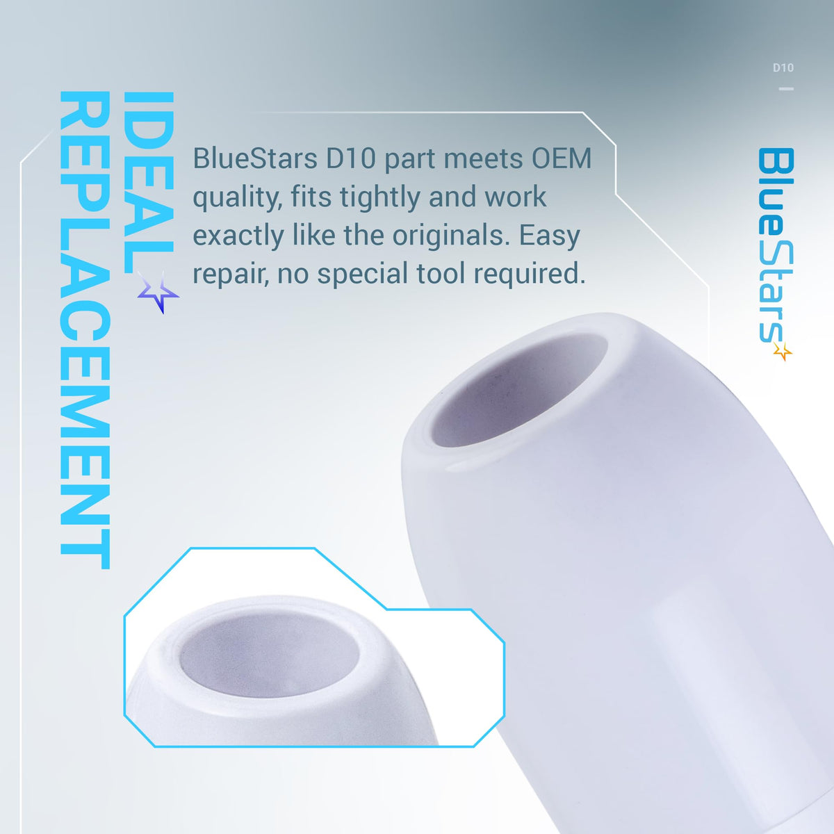 Close-up of D10 pool cleaner feed hose float replacement compatible with Zodiac Polaris pool cleaners.