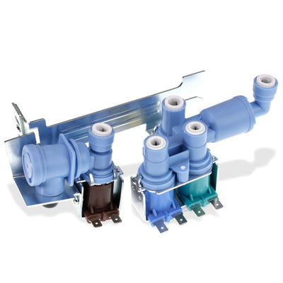 242253002 refrigerator water inlet valve assembly with mounting bracket for Frigidaire, Electrolux, and Kenmore units.