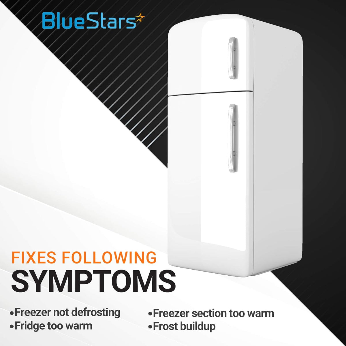 Refrigerator showing symptoms fixed by WR50X10068 defrost thermostat replacement part