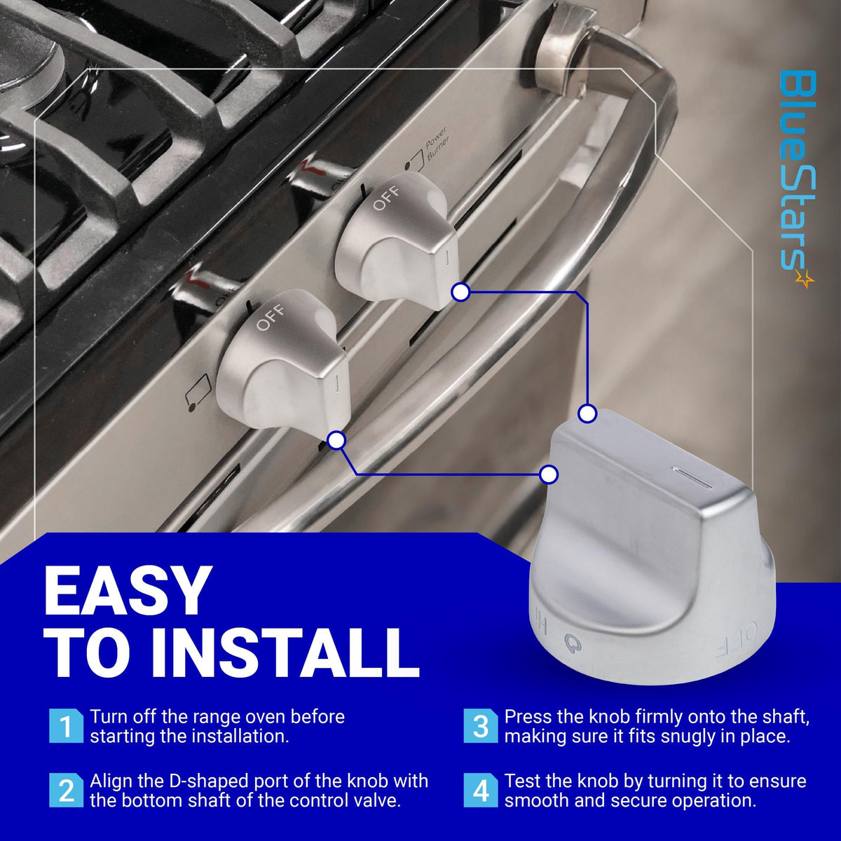 W11239985 stove knob replacement installation guide showing compatibility with Whirlpool ranges.