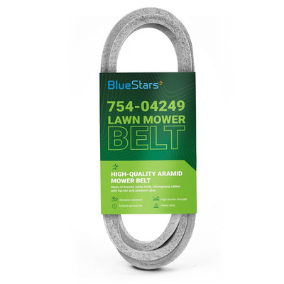 BlueStars 754-04249 replacement lawn mower drive belt in branded packaging.