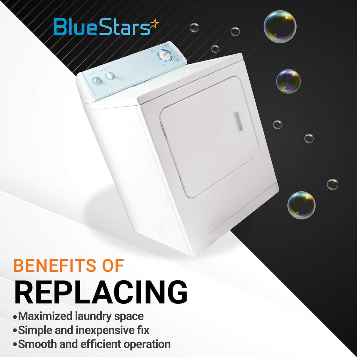 White clothes dryer for 8572546 washer dryer stacking kit installation.
