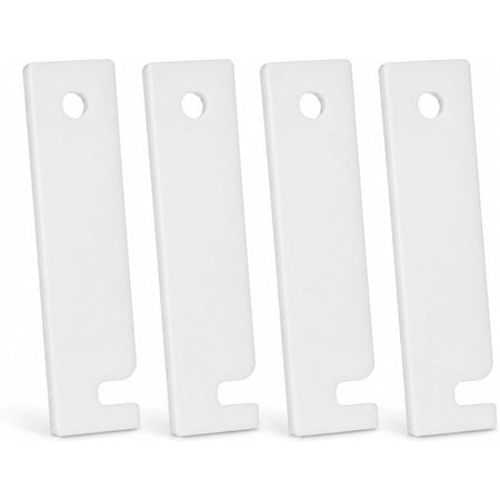 WE03X37319 Dryer front glide bearing kit, four white glide pieces shown in a plain product view