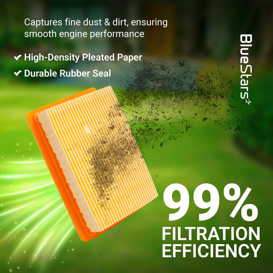 Pleated paper air filter for Stihl backpack blowers with high-density filtration and durable rubber seal.
