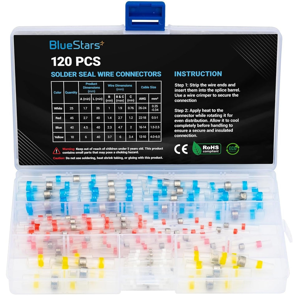 120 PCS Solder Seal Wire Connectors Marine