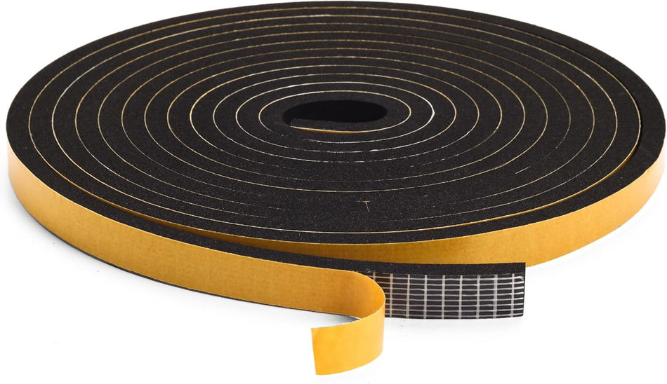 Adhesive Door & Window Foam Tape 1/2"W x 1/4" T 13ft