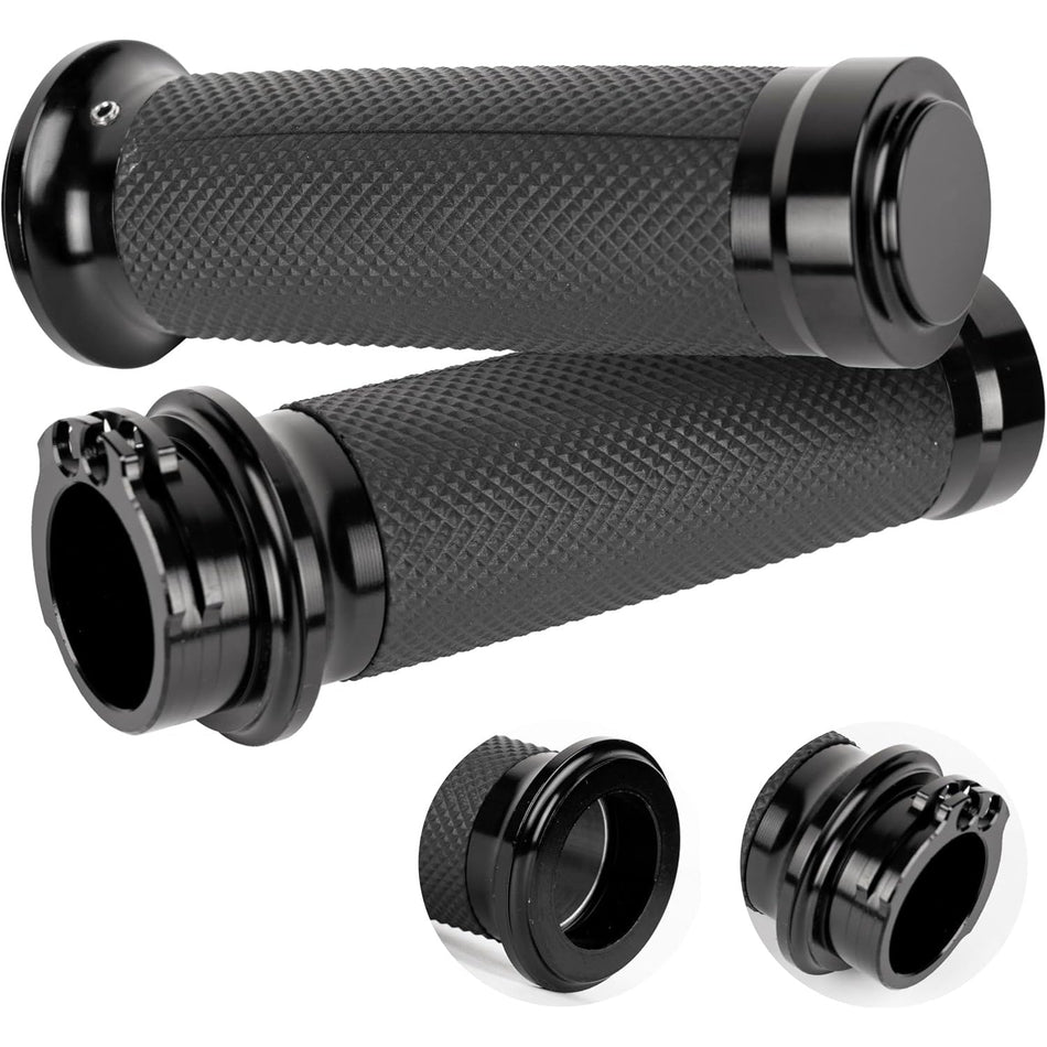 1" Hand Grips - Compatible with Harley Sportster 883 1200 Honda Yamaha Suzuki Kawasaki Cruiser Motorcycle Bobber Chopper