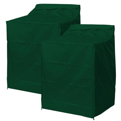 Two green outdoor washing machine covers for top-load washers, 29x28x43 inches.