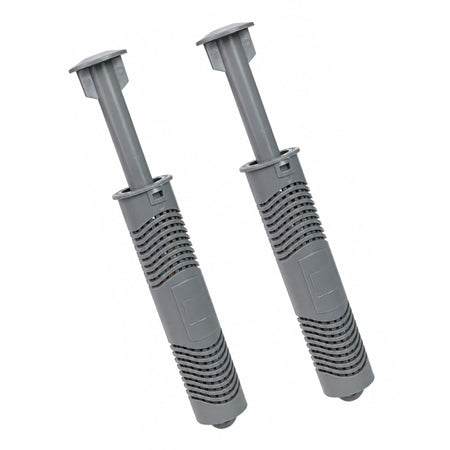Two grey silver ion mineral sanitizer cartridges for Hot Springs spa hot tubs.