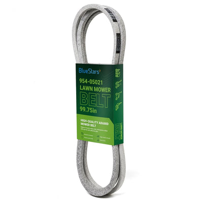 954-05021 replacement mower deck belt in branded packaging for Cub Cadet and Troy-Bilt lawn tractors.