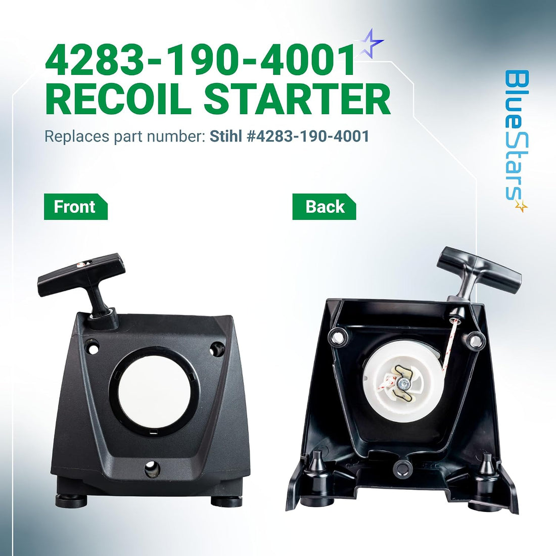4283-190-4001 Recoil Pull Starter showing front and back views