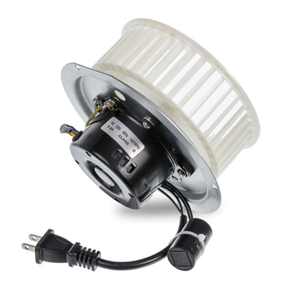 Replacement bathroom fan motor assembly with blower wheel and power cord for 0695B000.