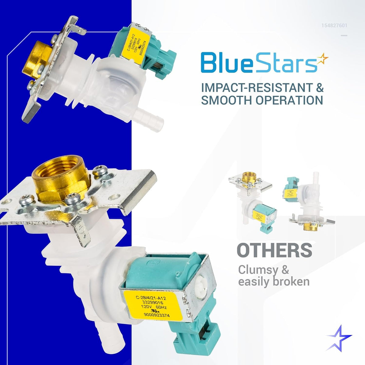 BlueStars dishwasher water inlet valve replacement for Bosch, Thermador, and Kenmore appliances.