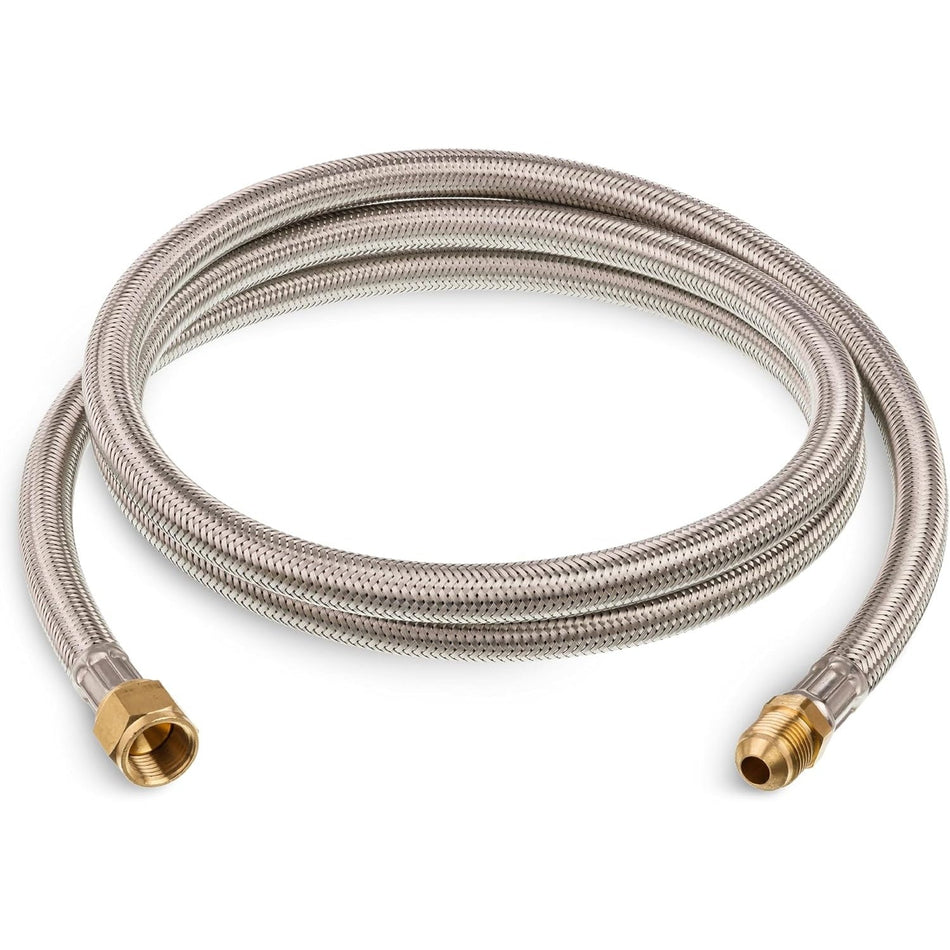 6 Feet Propane Hose Extension with 3/8" Female Flare x 3/8" Male Flare - Stainless Steel Braided Propane Tank Gas Line Hose