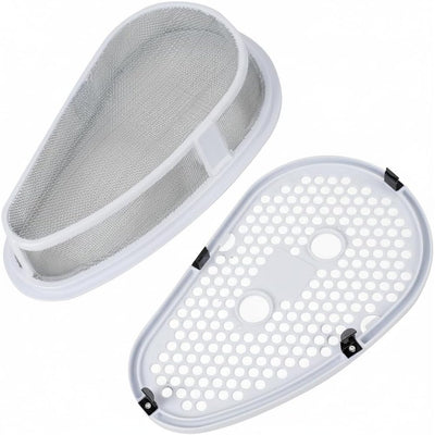 W10828351 Dryer Lint Filter & Cover, showing stainless steel mesh filter and perforated cover separately