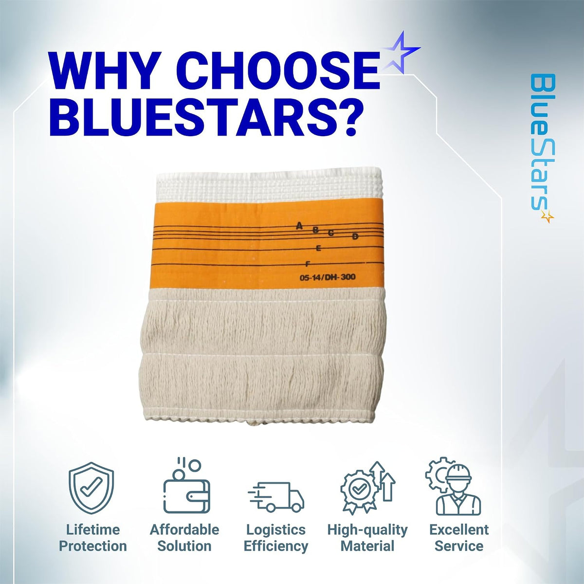 KW23MH-I Kerosene Heater Wick promotional graphic showing the wick and BlueStars quality benefits