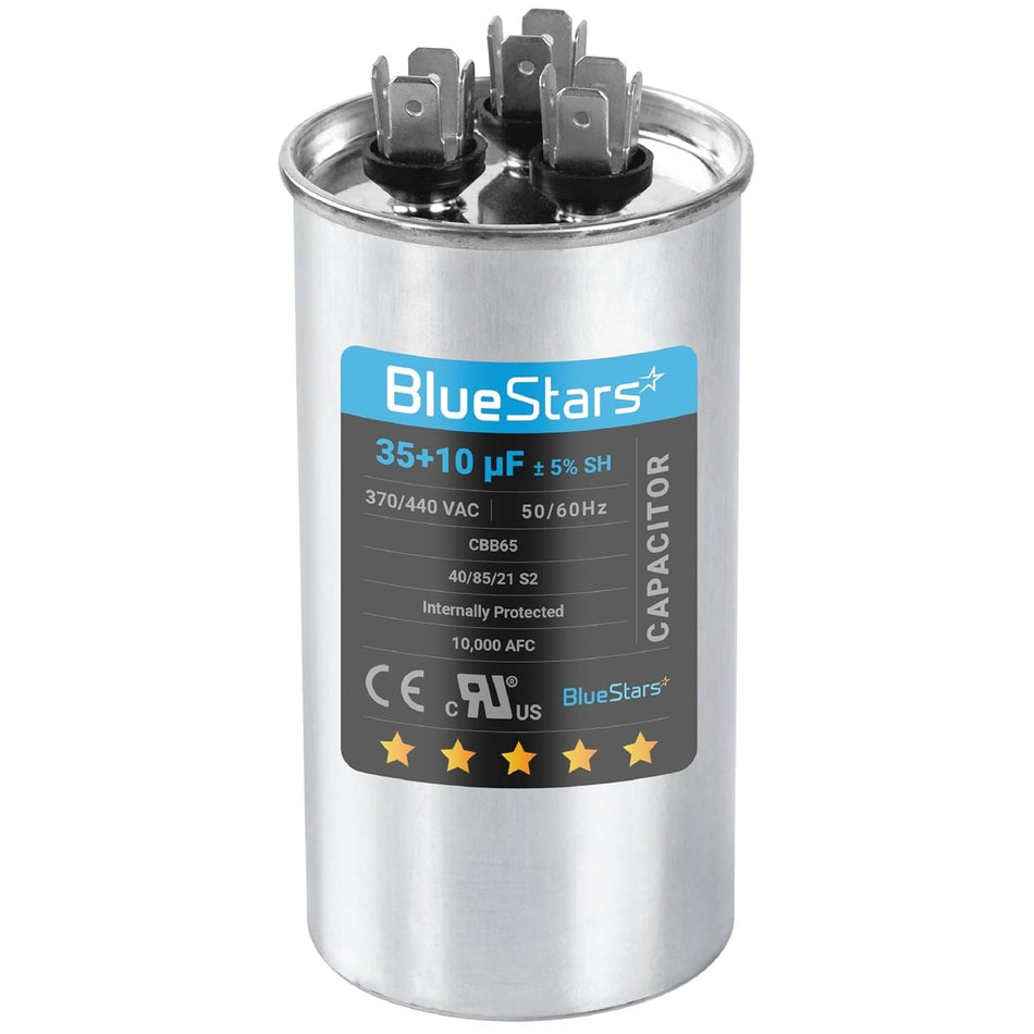35+10 uf 370-440VAC ±5% Volts Round Run Start Capacitor