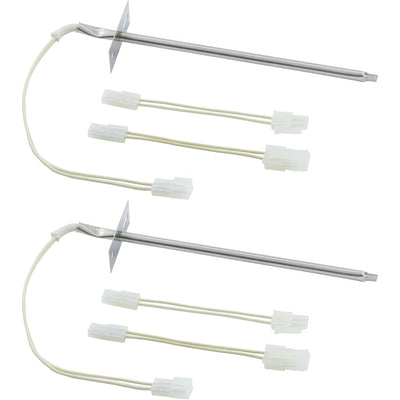 Pack of two oven temperature sensors with wire harnesses for Whirlpool and Kenmore ovens.