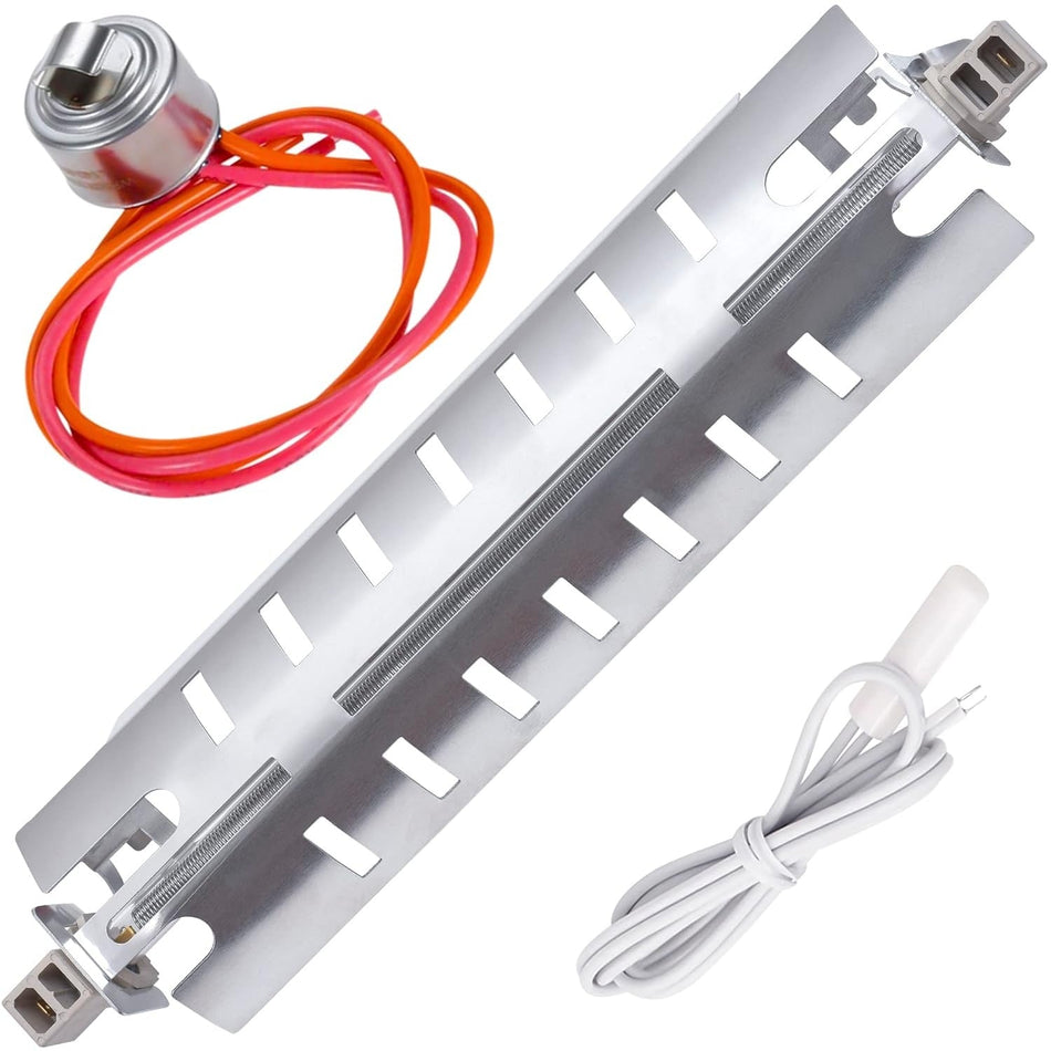 WR51X10055 Refrigerator Defrost Heater, WR55X10025 Temperature Sensor and WR50X10068 Defrost Thermostat