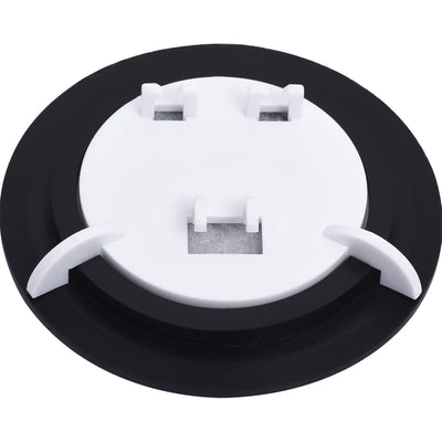WR17X11653 refrigerator ice dispenser door flap replacement with white plastic mounting bracket and black rubber seal.