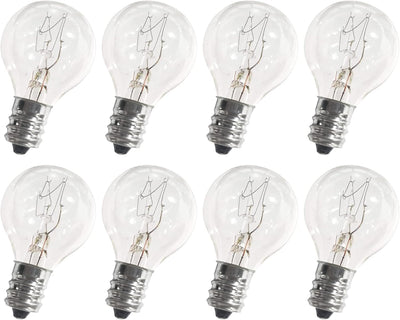 Pack of eight G30 E12 20W replacement light bulbs for medium-sized Scentsy warmers.