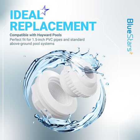 SP1023 pool inlet return fitting and SP1419D directional eyeball jet for Hayward above ground pools.