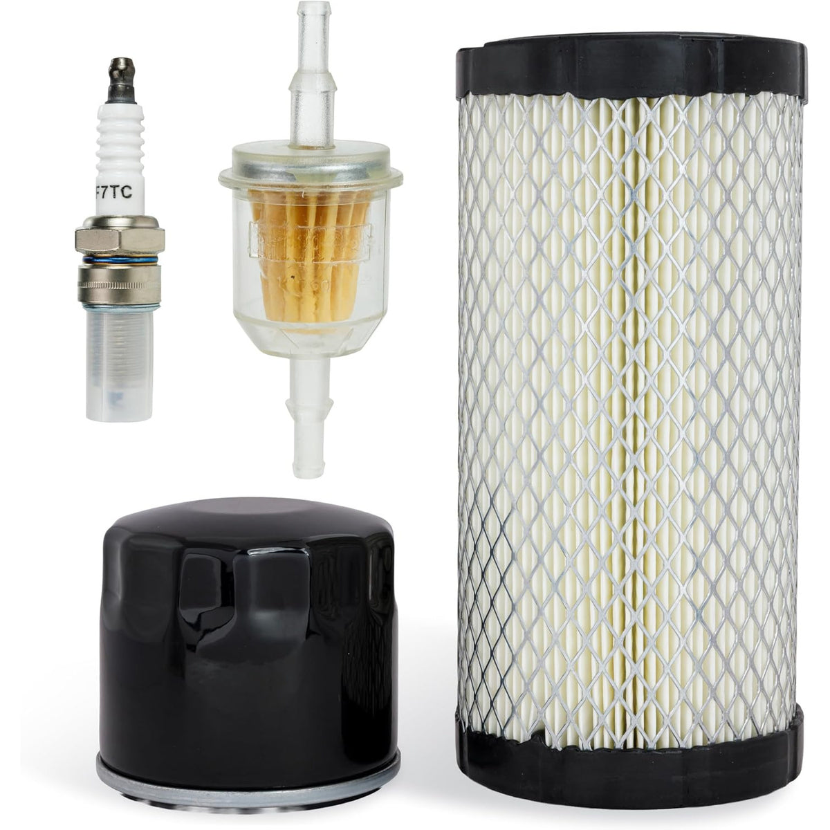 28463G01 Air Filter - EZGO Tune-Up Kit showing air filter, spark plug, fuel filter, and oil filter