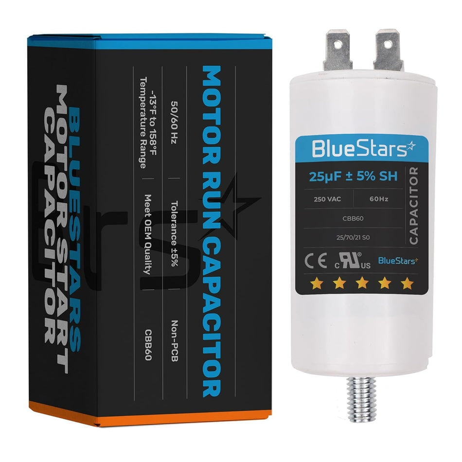 25 uf/MFD/Microfarad 250 VAC Volts CBB60 50Hz/60Hz